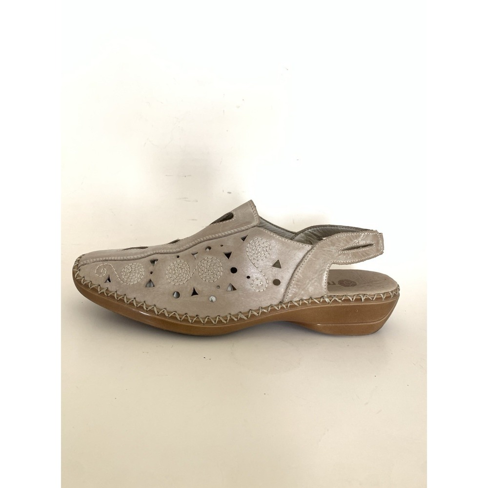 Remonte Women's Beige Leather Slingback Comfort Shoes Clogs EU 41 / US 10 - Picture 10 of 15